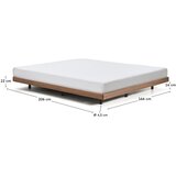 Kave Home Rjava zakonska postelja iz masivne breze brez vzglavja z letvenim dnom 160x200 cm Norlen – | Shoptok.si