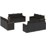 12-dijelni set vrtnih sofa od poliratana s jastucima crni | shoptok.hr