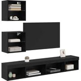 TV stenske enote z LED 5 pcs Črna Orehovina Konstruiran les, (5000132256) | Shoptok.si