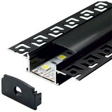 Mitea Lighting aluminijumski profil za led trake crni 14x61x2000mm ugradni set sa crnim difuzorom MA6114-CC | Eponuda.com