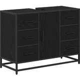 vidaXL Komplet pohištva za kopalnico 4 pcs Črni hrast 80 x 33 x 60 cm | Shoptok.si