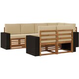 vidaXL Kotna sedežna garnitura z blazino 7 pcs Naravna in bež, (5000283468) | Shoptok.si