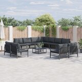 vidaXL Sjedeća garnitura za vrt 12 pcs Antracit Čelik | shoptok.hr