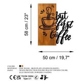 WALLXPERT dekorativni drveni zidni pribor coffee first | ePonuda.com