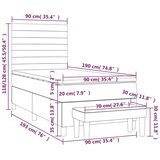 vidaXL krevet s oprugama i madracem krem 90 x 190 cm od tkanine | shoptok.hr