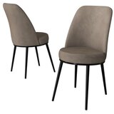 Hanah home set trpezarijskih stolica Jaxe 4 kom, kapućino tkanina Babyface, crne metalne noge | Eponuda.com