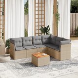 Maison Chic Seti vrtnega pohištva - Vrtna garnitura - Vrtni pohištvo set 7-delna z blazinami bež poli ratan, (21803621) | Shoptok.si