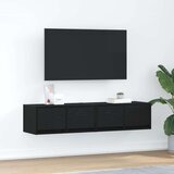 vidaXL TV omarica 2 kosa črna hrast 60x31x25,5 cm inženirski les | Shoptok.si
