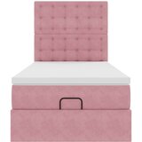 vidaXL Otomanski posteljni okvir z vzmetnicami roza 100x200cm žamet | Shoptok.si