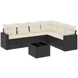  The Living Store Vrtna sedežna garnitura 7-delna z blazinami črn poli ratan - Vrtna Sedežna Garniture, (21447123) | Shoptok.si