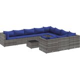  11-dijelni set vrtnih sofa od poliratana s jastucima sivi | shoptok.hr