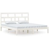  Posteljni okvir bel iz trdnega lesa 180x200 cm 6FT, (20644372) | Shoptok.si