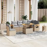 vidaXL 7-dijelni set vrtnih sofa od poliratana s jastucima bež | shoptok.hr