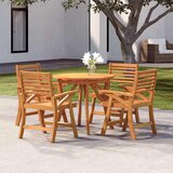  5-dijelni vrtni blagovaonski set od masivnog bagremovog drva Smeđa Ø 85 cm | shoptok.hr