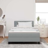  Krevet na futonu s madracem &amp LED svijetlosivi 120x190 cm Tkanina | shoptok.hr