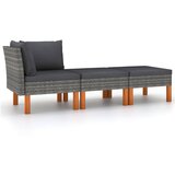 Maison Chic Seti vrtnega pohištva - Vrtna garnitura - Vrtni pohištvo set 3-delna poli ratan in trden evkaliptus, (21820208) | Shoptok.si
