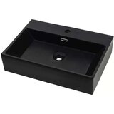 vidaXL Umivaonik s otvorom za slavinu keramički crni 60,5 x 42,5 x 14,5 cm | shoptok.hr