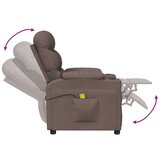 vidaXL Električna masažna fotelja od tkanine smeđesiva - Sivo-smeđa 1 | shoptok.hr