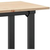 vidaXL jedilna miza o okvir 80x50x75 cm trdna borovina lito železo | Shoptok.si
