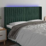  the living store led posteljno vzglavje temno zeleno 203x16x118/128 cm žamet - led vzglavje, (21487836) Cene