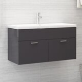 vidaXL Omarica za umivalnik visok sijaj siva 90x38,5x46 cm iverna pl., (20676676) Cene
