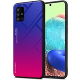 Cadorabo Ohišje, združljiv s Samsungom v vijolični - rdeči - dvobarvni zaščitni pokrov iz silikona TPU in hrbta iz kaljenega stekla, (20570332) Cene