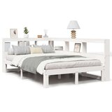  Posteljni okvir brez vzmetnice bela 135x190 cm trdna borovina | Shoptok.si
