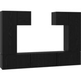 vidaXL Komplet TV omaric s polico 7 pcs Črni hrast 180 x 30 x 120 cm | Shoptok.si