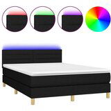  Box spring s madracem LED crni 140x200 cm od tkanine | shoptok.hr
