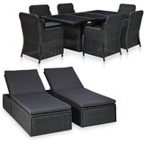 Poli 3057810 9 Piece Outdoor Dining Set Poly Rattan Black (3x44146+310145+2x310148) Cijene
