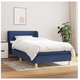 vidaXL Box spring postelja z vzmetnico modra 80x200 cm blago Cene