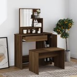 The Living Store Toaletna mizica komplet rjavi hrast 86,5x35x136 cm - Komplet Toaletnih Mizic, (21671133) Cene