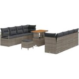  Set Vrtne Sofe od 11 Dijelova s Jastučićima Siva Poli Ratan Akacija Sofa za 2 Osobe u Vrtu s Jastučićima Siva Poli Ratan Set z | shoptok.hr