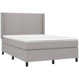 Krevet box spring s madracem LED svjetlosivi 140x190 cm tkanine | Eponuda.ba