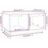  Stolić za kavu sivi 80x50x40 cm od masivne borovine | shoptok.hr