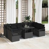  Sjedeća garnitura za vrt 10 kom. 9-Broj sjedala Crna poliratan 100 x 55 x 73 cm | shoptok.hr