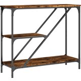 Maison Chic konzolna miza - miza ob steni dimljen hrast 88,5x30x75 cm inženirski les, (21786018) Cene