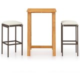  3-dijelni vrtni barski set s jastucima smeđi | shoptok.hr