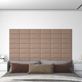 vidaXL Stenski paneli 12 kosov kapučino 30x15 cm umetno usnje 0,54 m² | Shoptok.si