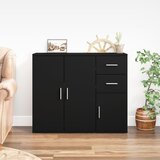 The Living Store Komoda črna 91x29,5x75 cm inženirski les - Komoda, (21663583) Cene
