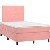 vidaXL Box spring postelja z vzmetnico roza 120x190 cm žamet, (21128403) Cene