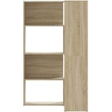  Kutni regal za knjige 4 razine boja hrasta 85x85x140 cm drveni | shoptok.hr