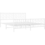 Metalni okvir kreveta uzglavlje i podnožje bijeli 183x213 cm | shoptok.hr