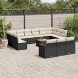 vidaXL 14-dijelni set vrtnih sofa s jastucima poliratan crni | shoptok.hr