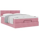  Otomanski krevet s madracem ružičasti 140x190 cm baršunasti | shoptok.hr