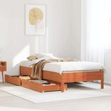 vidaXL Posteljni okvir brez vzmetnice voščeno rjav 90x200 cm borovina | Shoptok.si