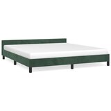 The Living Store Posteljni okvir z vzglavjem temno zelen 180x200 cm žamet - Posteljni Okvir Z Vzglavjem, (21492531) | Shoptok.si