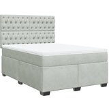 Maison Chic Box spring postelja - Vzmetna postelja z vzmetnico svetlo siv 140x190 cm žamet SL17159, (21895319) | Shoptok.si