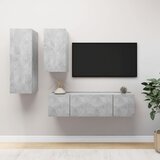  4-dijelni set TV ormarića siva boja betona konstruirano drvo | shoptok.hr