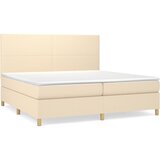  Krevet s oprugama i madracem krem 200 x 200 cm od tkanine | shoptok.hr